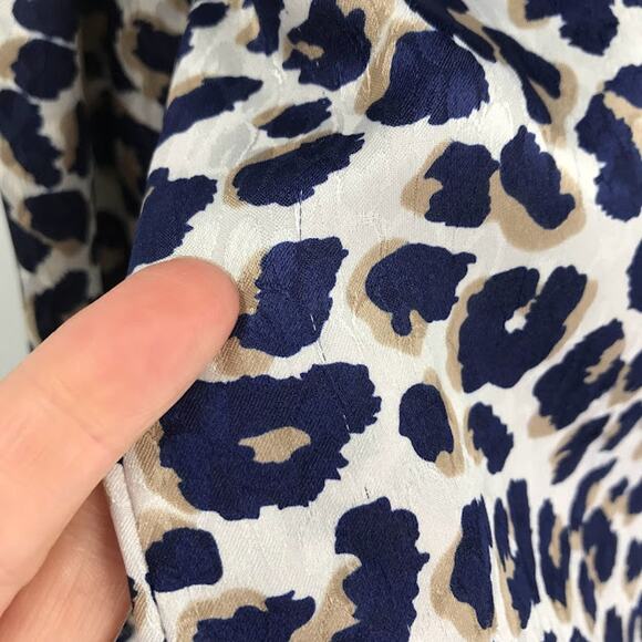 Vintage Eva Laurel Scarf Tie Neck Blouse 14 Leopard Print Long Sleeve Button Up - Picture 10 of 11